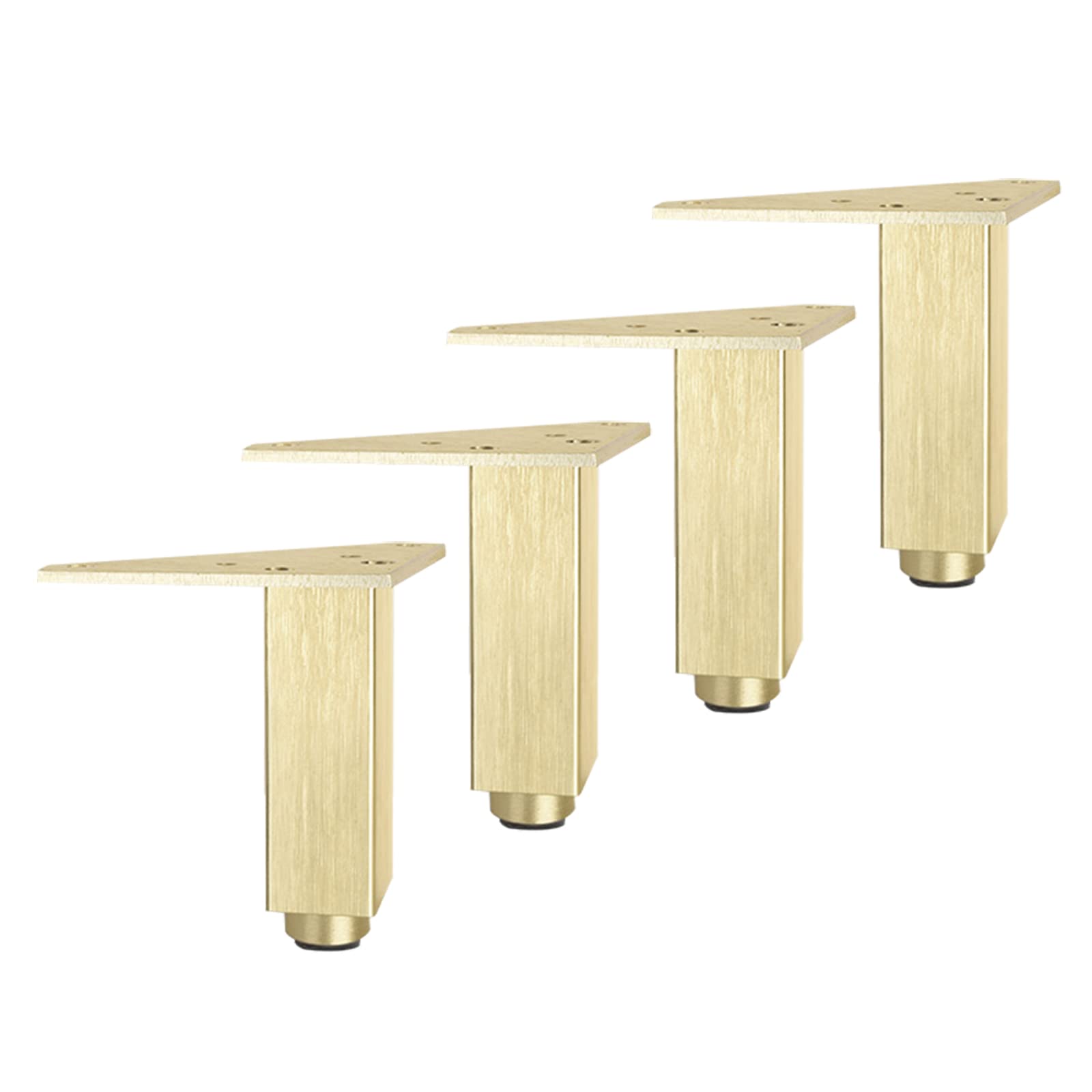 Chenchen96 Gold Aluminum Furniture Legs Brushed Furniture Feet Adjustable Cabinet Legs Metal Sofa Legs For Couch Tea Table Bed Legs, Set Of 4 (6Cm/2.4In)