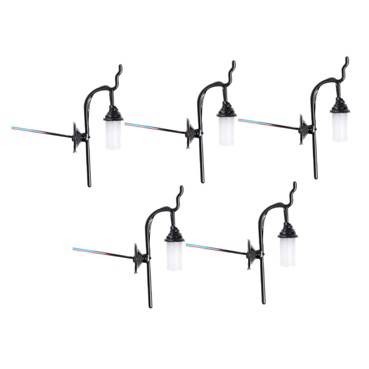 VICASKY 5Pcs Miniature Wall Lamp Models Scale Warm Light for Mini House Landscape Decor Crafts Photo Props Realistic Simulation Lighting
