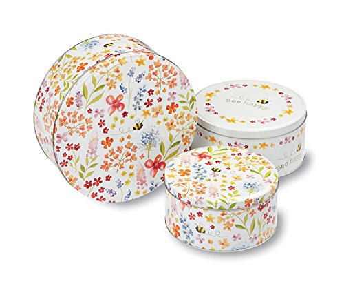 Smartbox Abeja Feliz Diseño Cocina Cupcake Cup Cake Cookie Galleta Bote Almacenaje Caja de Regalo - Múltiple, Set of 3 Sizes