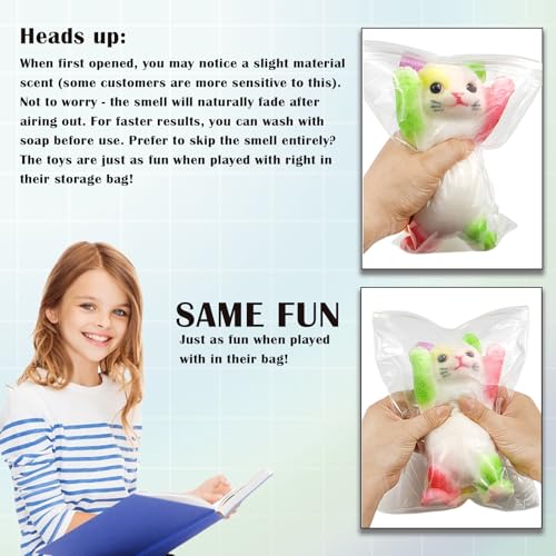 Image of Big Hand Painted Cat Squishy Toys,Large Cute Ultra Soft Kitty Squeeze Fidget Toys for Stress Relief ,Kawaii Squishies Sticky Animal Toys for Adults Kids,Decompression Sensory Balls Toys for Autism