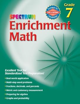 Paperback Enrichment Math, Grade 7 (Spectrum) Book