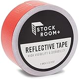 Stockroom Plus Reflective Tape - Red, 2 in x 30 ft - Safety & Conspicuity Automotive & Trailer Tape, Fluorescent Waterproof Roll for Outdoor Stairs
