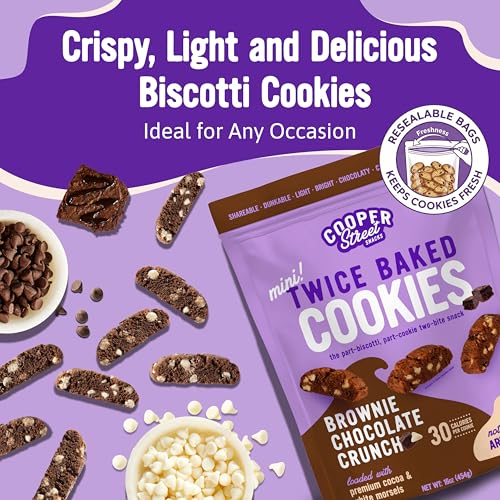 Image of Cooper Street Brownie Chocolate Crunch Mini Biscotti Cookies, 1 lb, 4ct