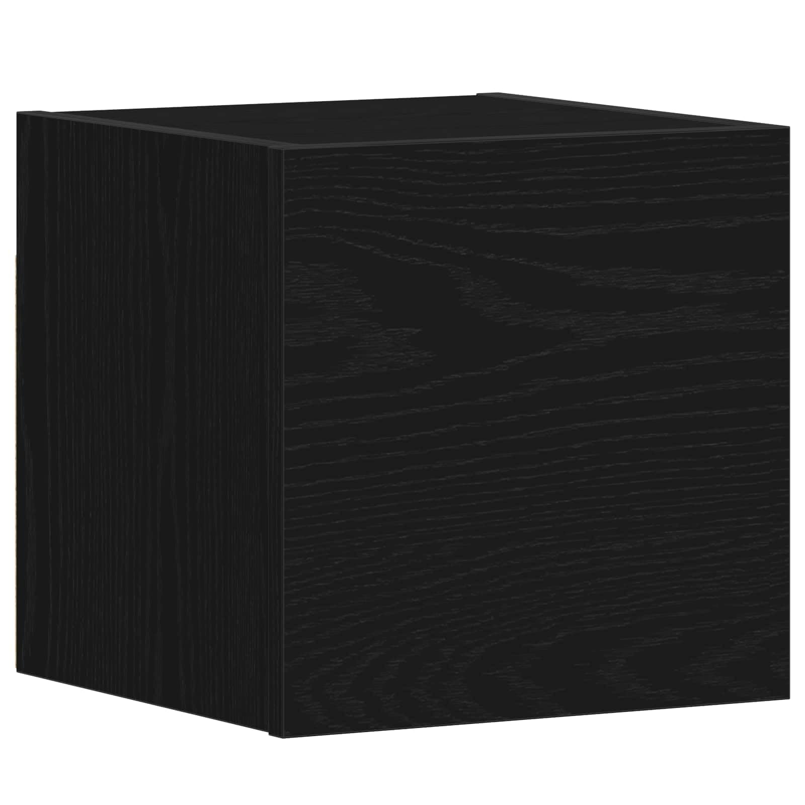 3-częściowy zestaw szafek pod telewizor o wyglądzie czarnego dębu, 130,5 x 30 x 140 cm, montaż ścienny, nowoczesne wzornictwo do salonu, zajmujący mało miejsca regał na media