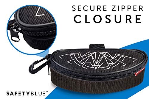 Safetyblue™ Soft Glasses Pouch Case –Keep Your Eyewear Safe – With Anti-Scratch Lining To Protect Your Eyeglass Lenses – Strong And Lightweight – With Carabiner & Belt Loops #TOP6