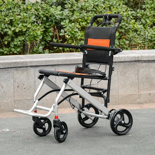 Tripaide Z20Q Only 16Lbs) Ultralight Lightweight Folding Wheelchair, Travel Wheelchairs For Adults Support 220Lbs With Foldable Pedals And Flip-Backs Arms thumb #8