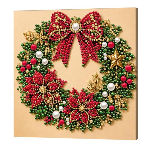 POETRYDRAW Christmas Decor Wreath Pearl Art Kit for Adults