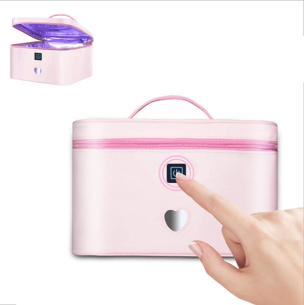 Sterilizzatore UV, Disinfezione UV Principale Piccola casa Portatile, per Scatola di sterilizzazione della Biancheria Intima della Biancheria Intima dei Gioielli （Rosa）