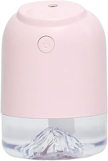 YIYINGSI Humidificateurs,250Ml Mini Air Humidificateur Portable Ultrasonic USB Aroma Essential Oil Diffuseur Cool Mist Maker avec Lampe De Nuit LED, Décor Rose pour La Voiture À La Maison