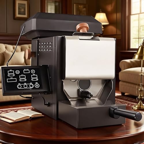 AUTUMFLATGAO 200g Torréfacteur électrique De Grains De Café, Manuel/Automatique, 2 Modes De Torréfaction, pour Usage Domestique, avec Filtre à Fumée, Conduits De Fumée Et Collecteur De Paille