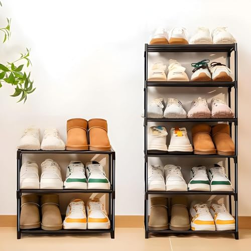 Image of Tier Multipurpose Plastic Rack for Home Kitchen Bathroom & Office Modular Shoe Organizer Storage Shelf Detachable Stackable Design Stand for Clothes, Books, Toiletries & Essentials (4 Layer)