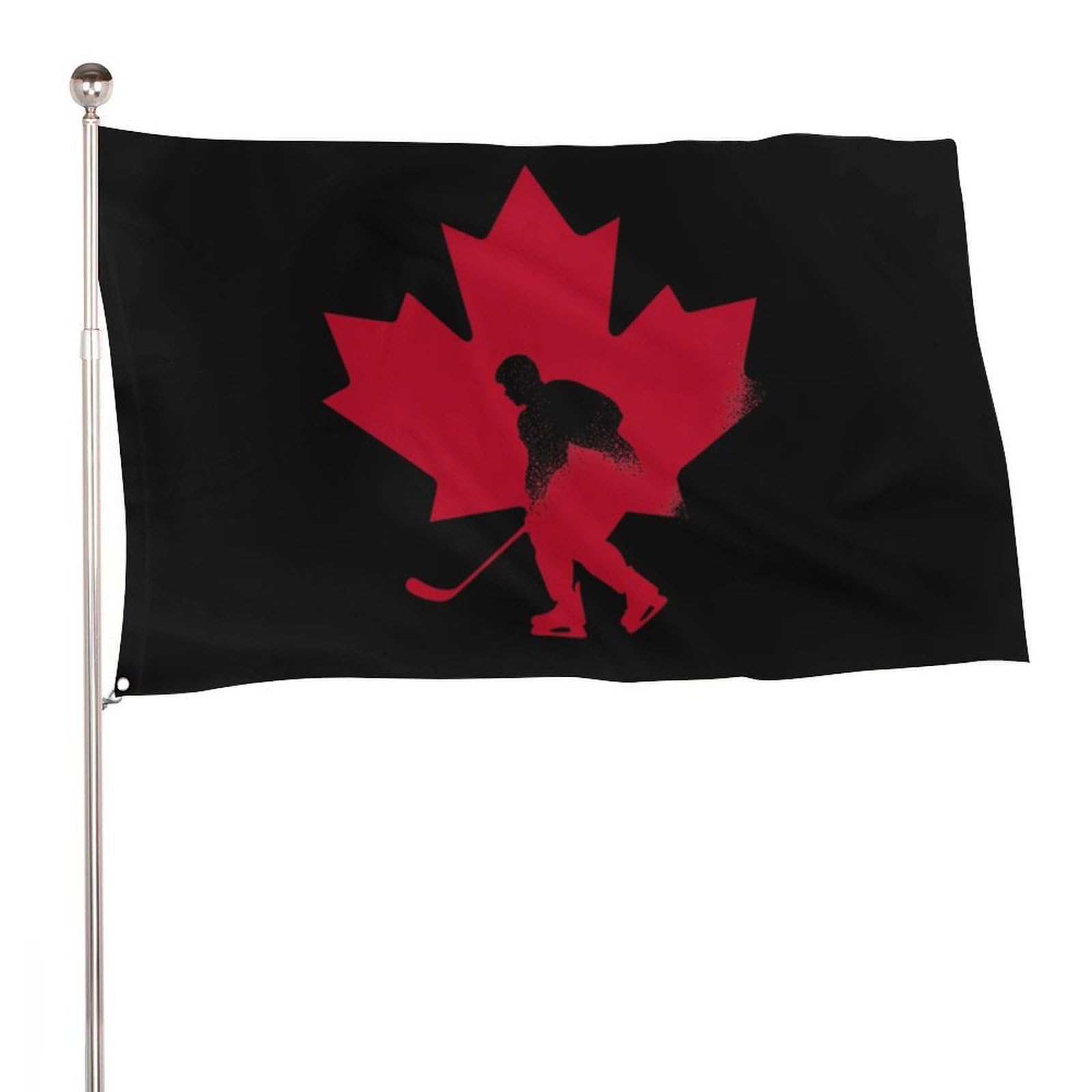 Bandera de hockey de Canadá de arce decorativa con acabado textil premium