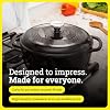 Lodge Essential Enamel Cast Iron Dutch Oven 6 Quarts - Perfect for Bread Baking, Braising, Marinating & Slow Cooking, Features Moisture-Sealing Lid & Dual Handles, Kitchen Essentials, Midnight Chrome #5
