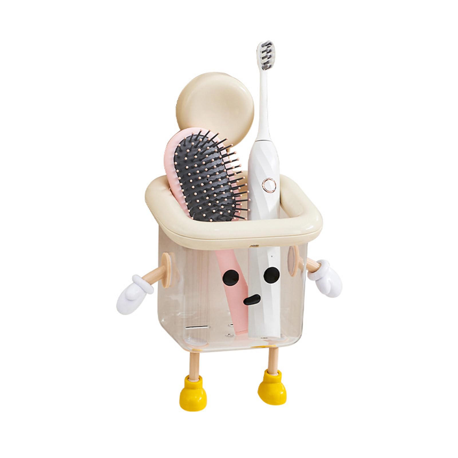 Kalttoy Wall Mounted Toothbrush Holder Transparency Bathroom Organiser with Suction Cup for Toothpaste Space Saving Rack Wall Mounted Toothbrush Holder