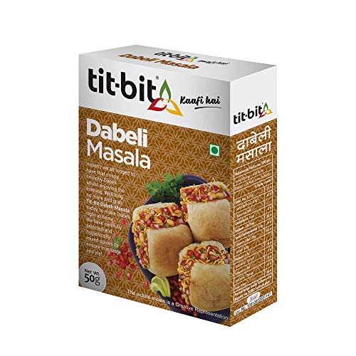 Image of Tit-Bit Dabeli Masala Powder Pack of 5 (250gm) - Authentic Kutchi Flavor - Perfect for Kacchi Dabeli - Rich Spices Blend - Enhance Traditional Taste - Easy to Use