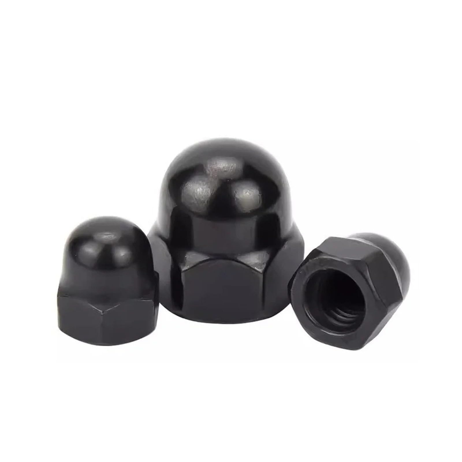 ZS Hardware Czarne nakrętki kołpakowe ze stali nierdzewnej 304 M3-M20 Dekoracyjna roleta kopułkowa(M20 2pcs)