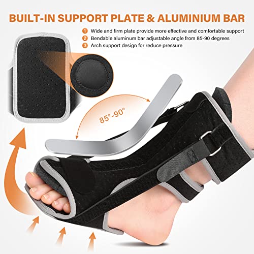 Hoomtree Plantar Fasciitis Night Splint,Adjustable Foot Orthotic Brace,Foot Brace With Support Plate,Day&Night Foot Drop Brace Support For Plantar Fasciitis Achilles Tendonitis Heel Spurs Pain Relief #TOP1