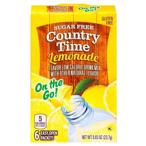 Country Time Singles To Go Lemonade Flavor Low Calorie Drink Mix (Lemonade, 18 Pack)
