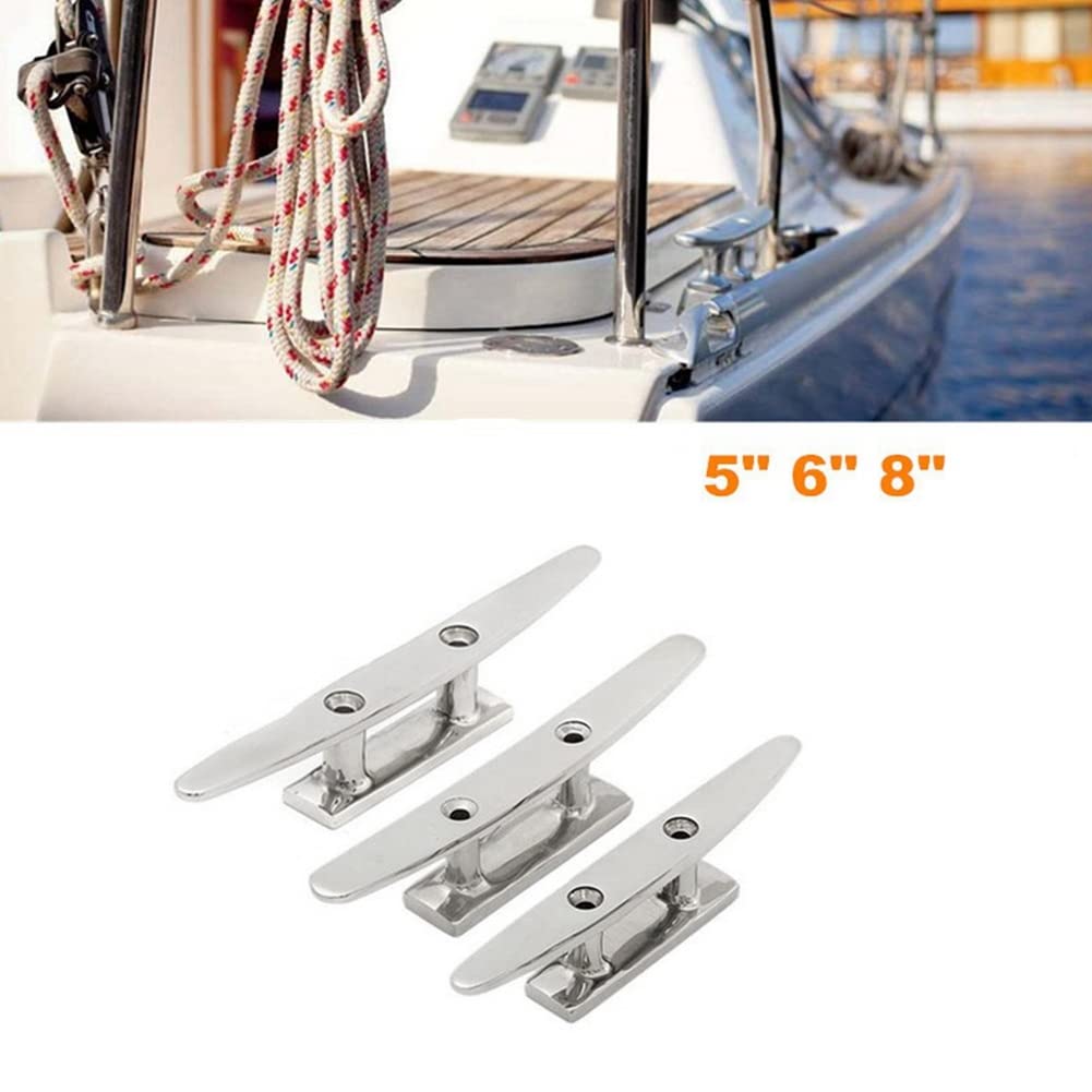 Taquet de Bateau à Base Ouverte de 8 Pouces Taquets de Bateau de MatéRiel en Acier Inoxydable 316 pour Accessoires de Yacht de Cravate de Corde de Pont de Bateau