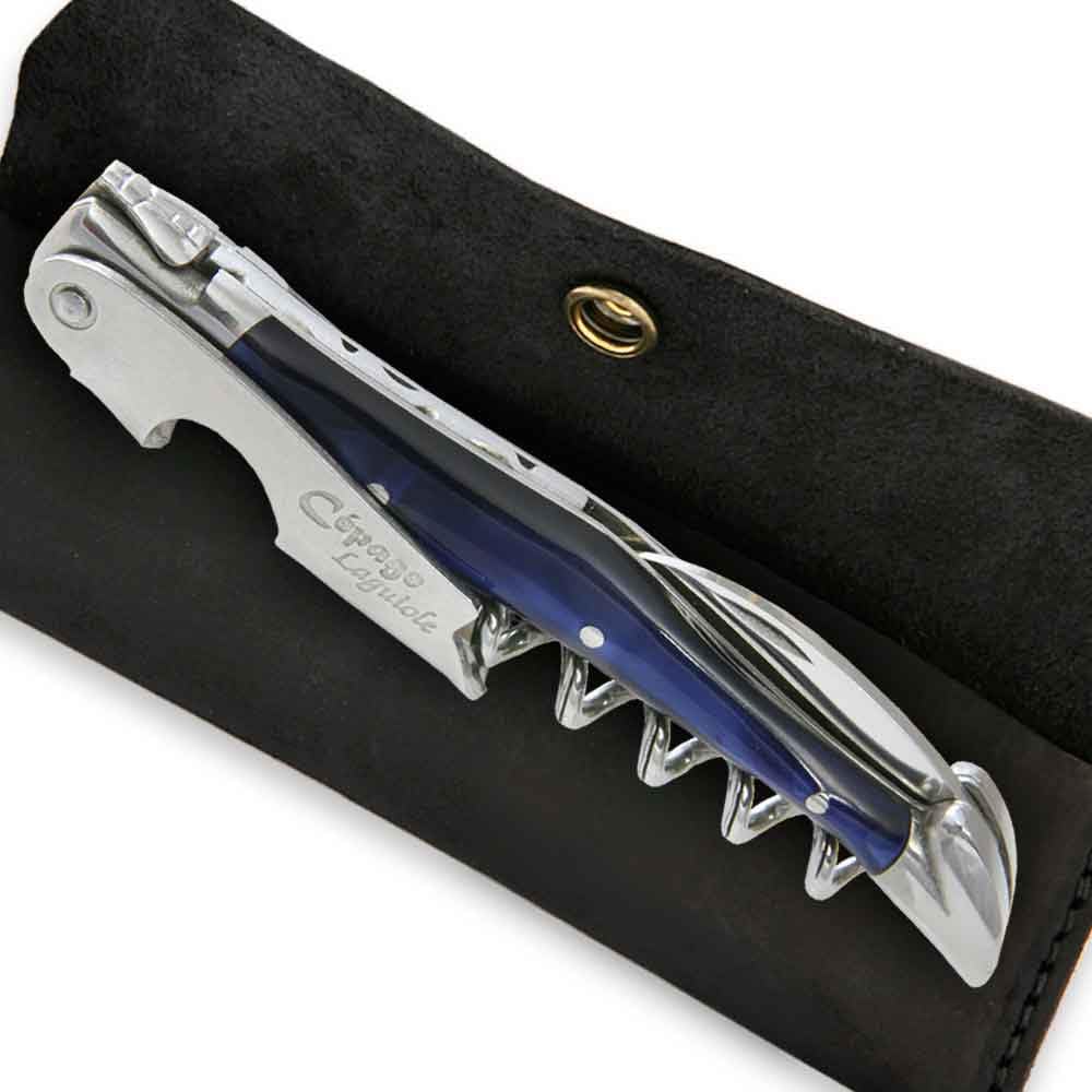Sommelier laguiole manche en acryliques bleu anthracite