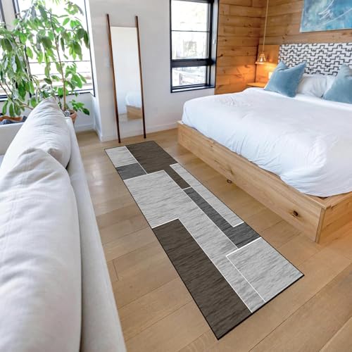 Alfombra de pasillo lavable de 95x130 cm moderna e impermeable 8