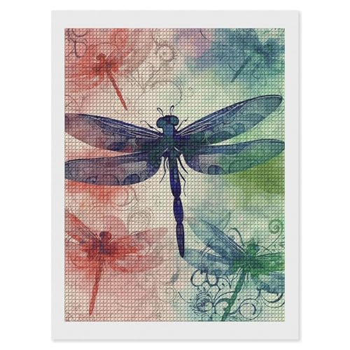 Broderie diamant libellule carrée 5D, l'art créatif accessible aux débutants