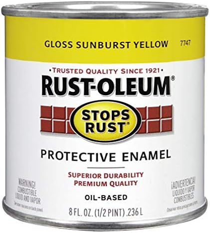Rust-Oleum 7747730 High Performance 1/2 Pint Protective Enamel Oil Base Paint, Sunburst Yellow
