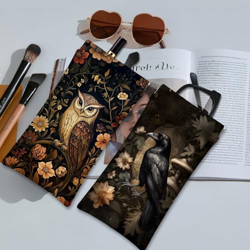 Image of Eyeglasses Sunglasses Case PU Soft Squeeze Top Glasses Pouch for Women Men,Animal Pattern Portable Anti Scratch
