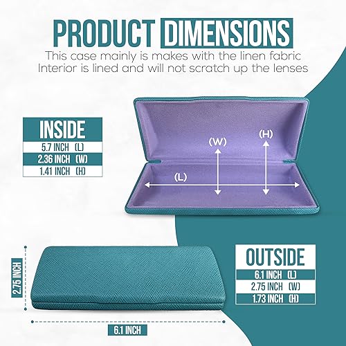 Image of Metal Hard Shell Glasses Case - Lightweight Glasses Case Unisex Eye Glass Case 2 Pack For Travel, Study, Work