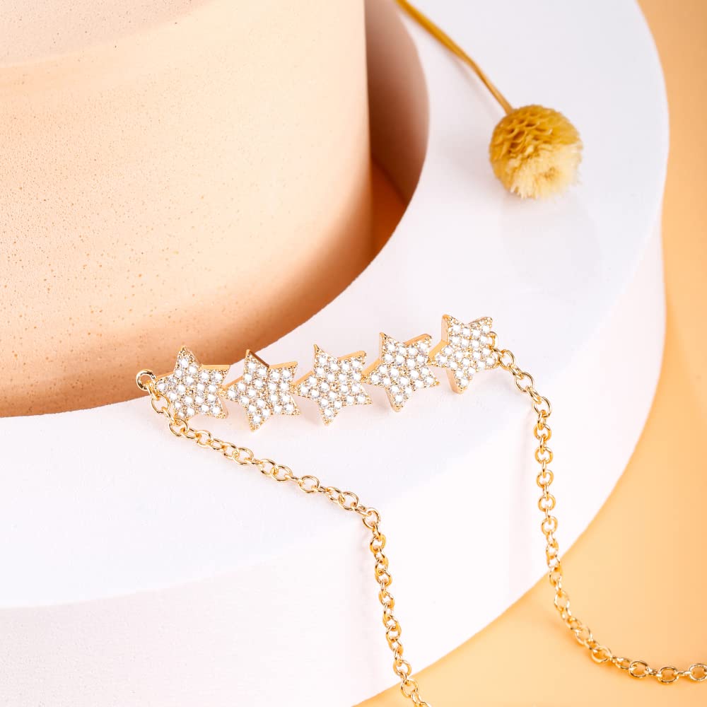 YCTTKDD Braccialetti Bracciale da Donna da Donna Regalo per Ragazze Cubic Zirconia Stelle Multiple Stile Classico alla per Regali di Festa Raffinati