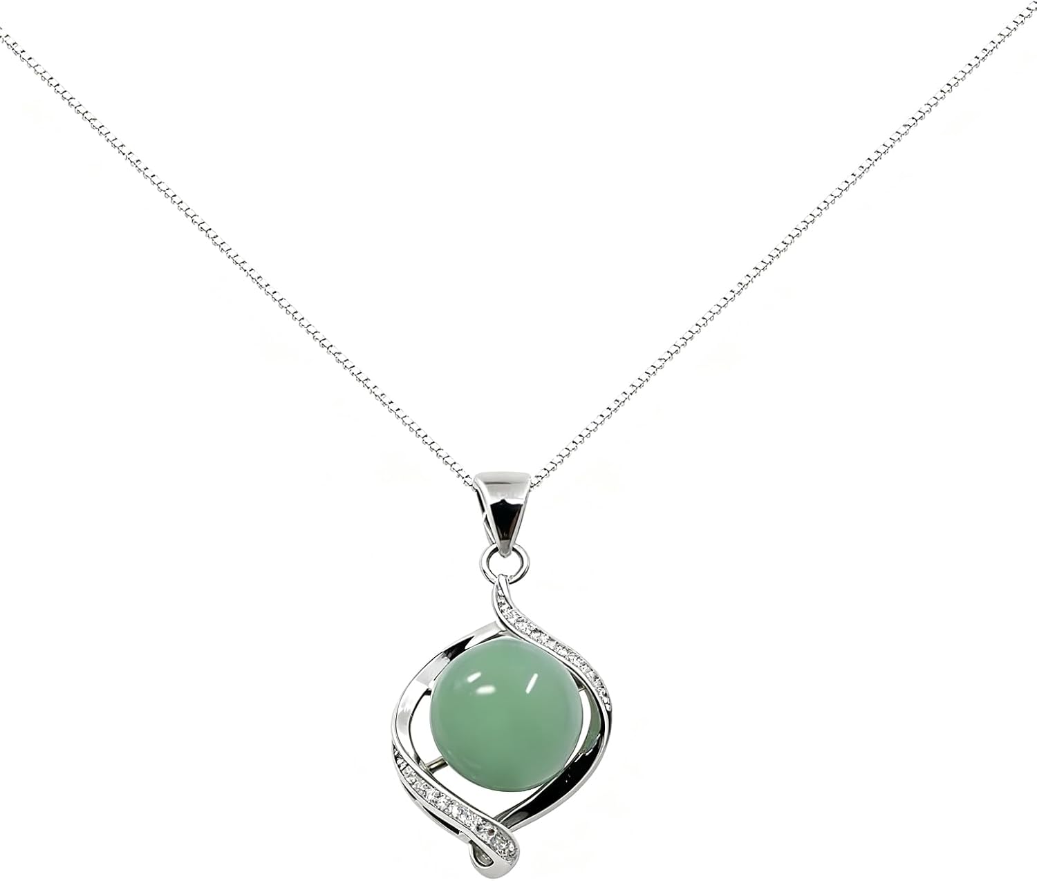 Crystal Pendant Necklace 925 Sterling Silver Chain Necklace Adjustable Healing Crystal Necklace For Women