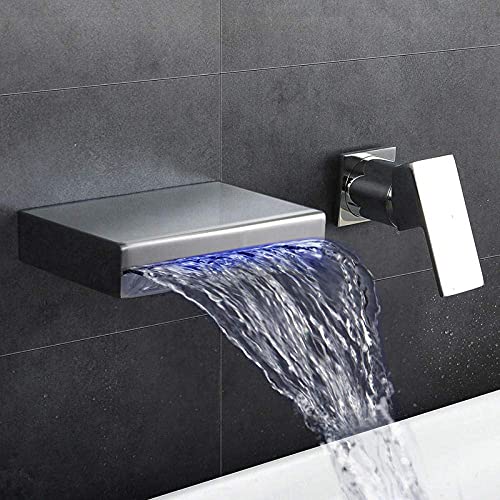 Robinet cascade à LED mural pour éliminer les éclaboussures de bain - 5