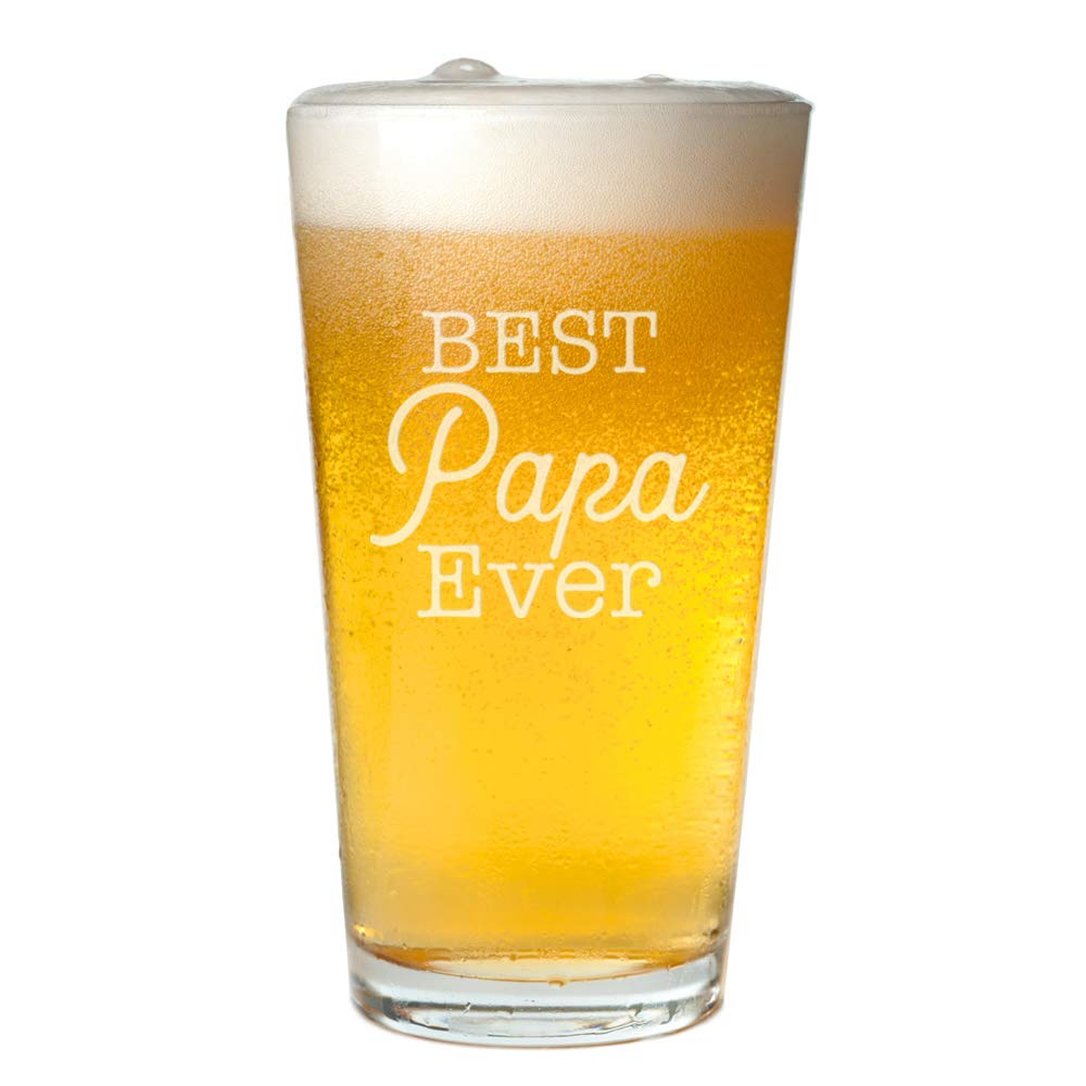 Best Papa Ever Beer Engraved Pint Glass