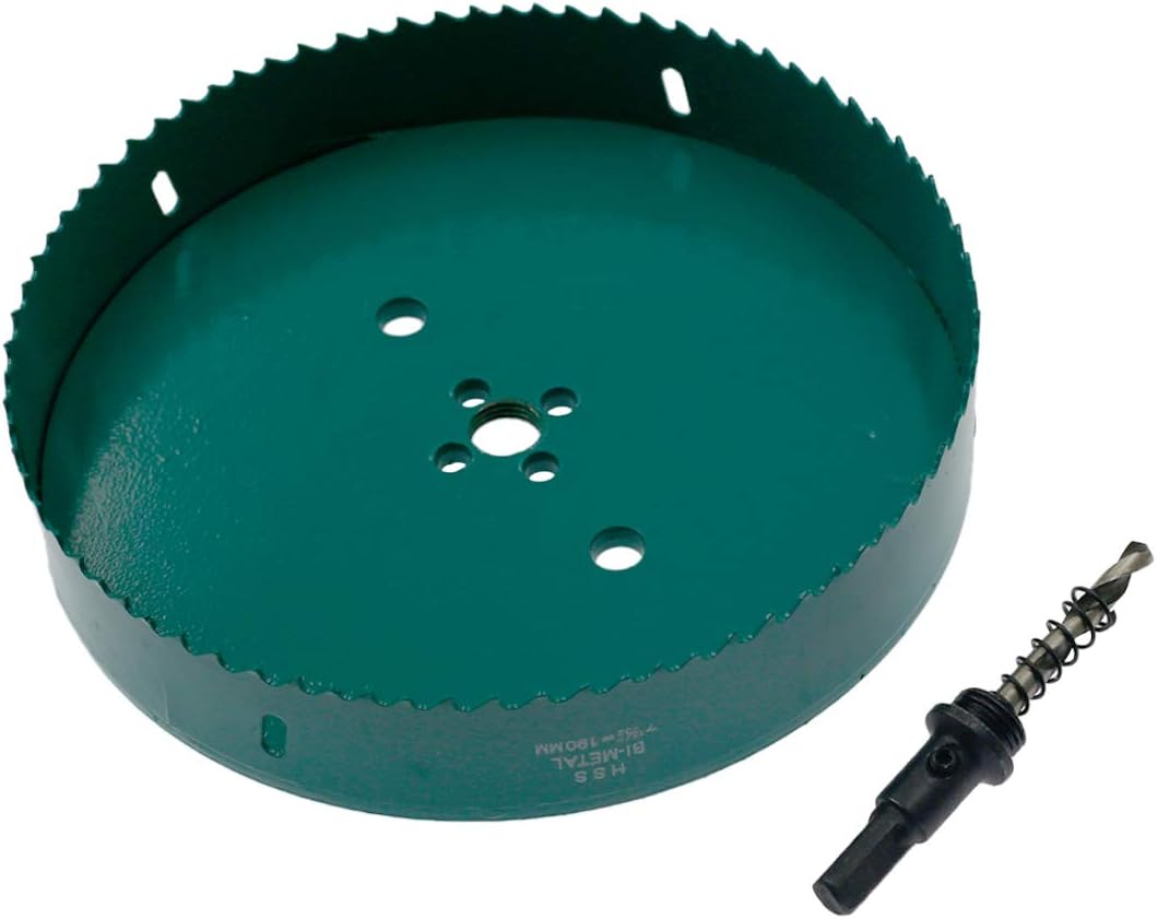 Free Shipping Over $50 Qjaiune 190mm/7.48 Hole Saw BI-Metal Heavy Duty Hole Cutter for Wood Cornhole Boards Plastic Drywall Fiberboard