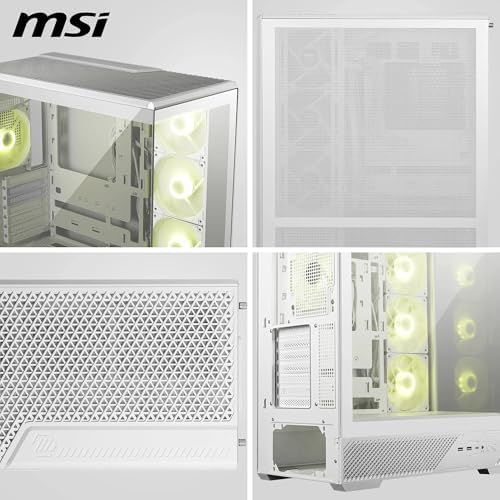 MSI MAG PANO 130R PZ White - Mid-Tower oyun bilgisayarı kasası - 400 mm uzunluğa kadar GPU'ları destekler, çıkarılabilir toz filtresi, USB 20Gbps (Tip-C), Back-Connect ATX ve Micro-ATX anakart desteği - Görsel 7