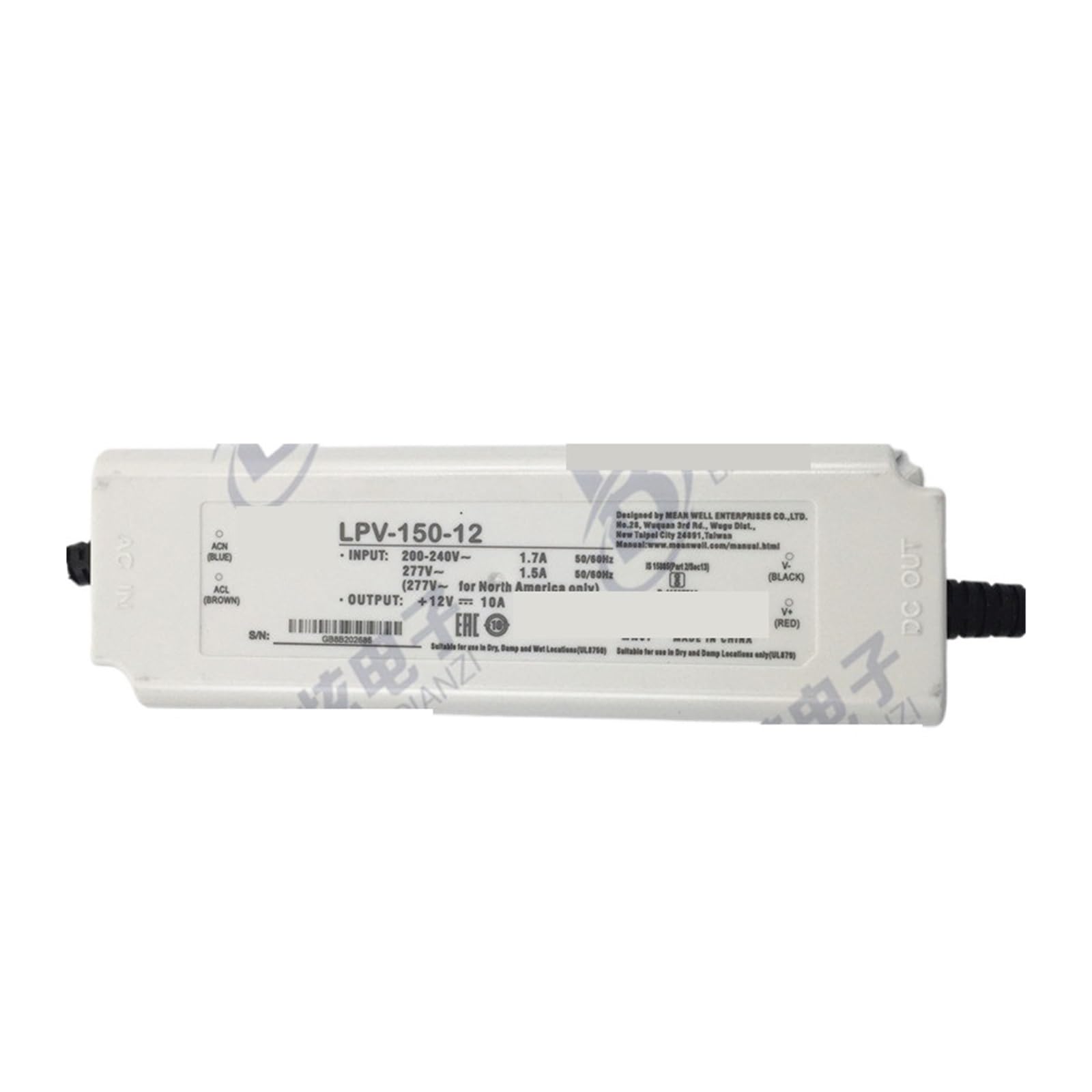 PWANUIGTE Regulated Switching Transformer LPV-150-12 120W12V10A Constant Voltage Waterproof LED Driver Outdoor Lighting Power Supply
