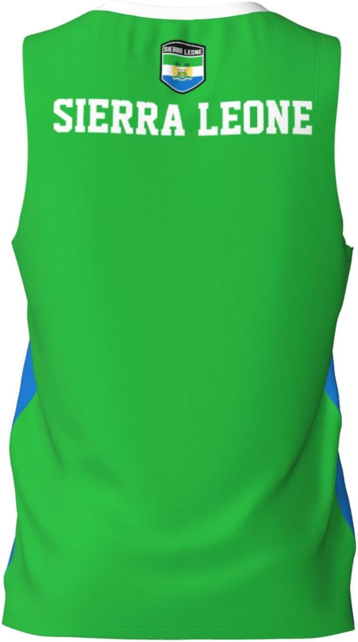 Sierra Leone Flag Basketball Jersey Sports Jerseys for Men Running Fitness Training Sleeveless T Shirt