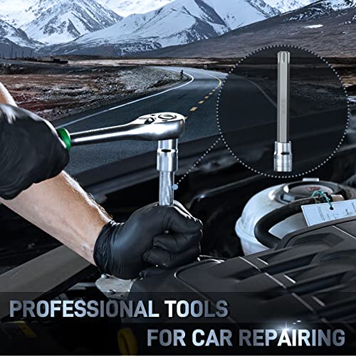 Disen Extra Long Torx Star Bit Socket Set 7 Piece T25-T60 3/8" Drive 110Mm Torx Socket Set With Portable Storage Case #TOP4