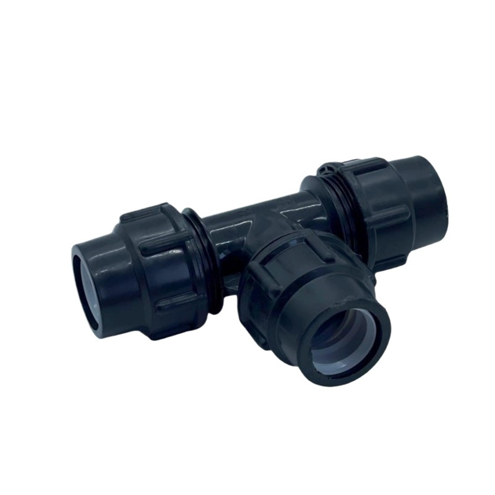 Accesorios de tubería de PE, conectores rápidos de tres vías for grifo, conectores de tubo de plástico de 16/20/25/32/40/50/63 mm for riego con agua corriente.(Black,63mm)