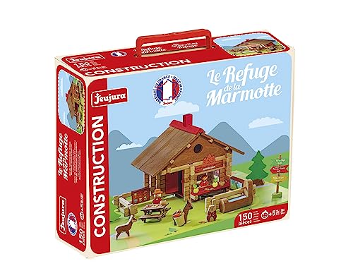 Jeujura - Le Refuge de la Marmotte - 150 pièces - Jeux de Construction dans sa Valise en Carton - A partir de 5 Ans - Agilité - Créativité - Manipulation -...