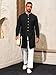 Runcati Mens Kurta Coats Indian Mandarin Collar Attire Ethnic Outfits Wedding Festive Party Clothing Casual Kaftan Robe Black