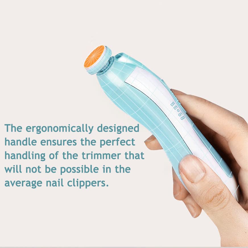 PandaEar Baby Nail Trimmer, Electric Baby Nail Clippers Safe Baby Nail File Kit with Extra 6 Replacement Pads (Blue) - Image 6