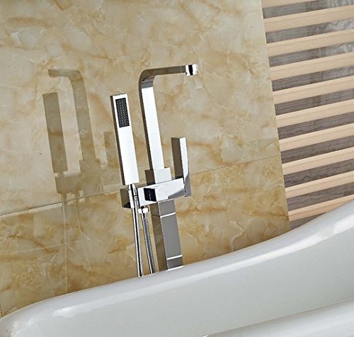 Robinet mitigeur de baignoire sur pied haut de gamme Gowe fini laiton chromé éclatant