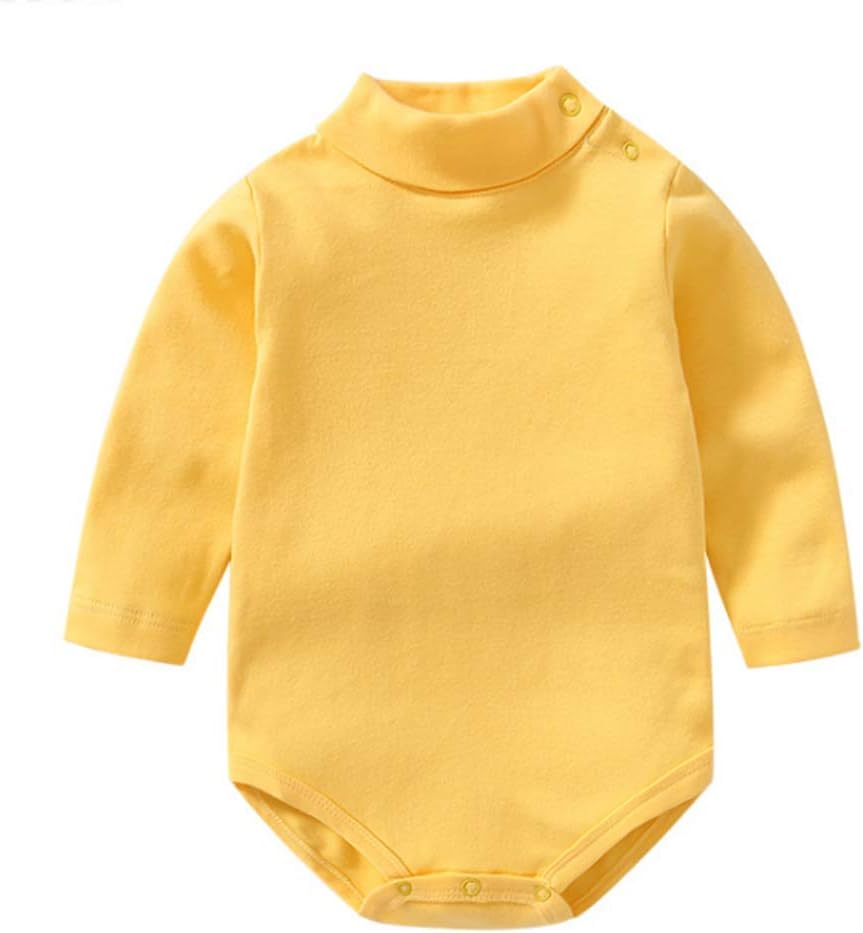 Baby Boy Girl Black Long Sleeve Shirt Bodysuit Turtleneck Romper Winter Clothes Toddler Fall Pajama Layer Top