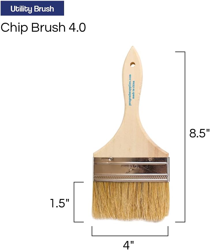 Pro Grade - Chip Paint Brushes - 36 Ea 4 Inch Chip Paint Brush Light Brown