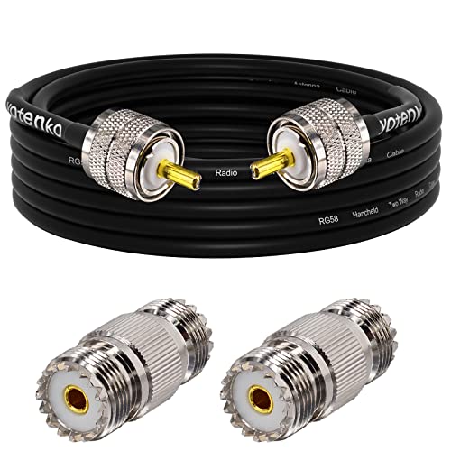 Câble RG58 PL259 4,6 m blindé 50 Ohm à haute conductivité avec raccords SO239