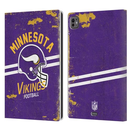 Coque portefeuille cuir iPad Pro 11 M4 premium logo détresse NFL Vikings