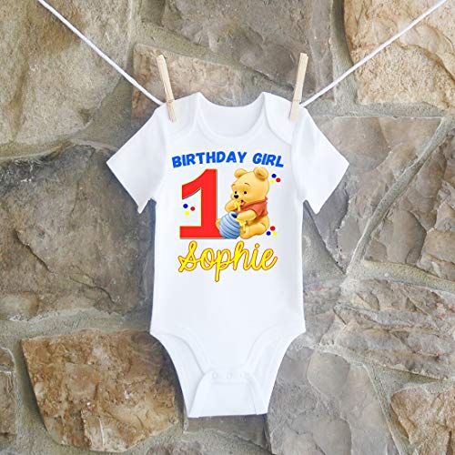 PoohBear Birthday Shirt Girls and Boys. Matching Sibling Shirt2