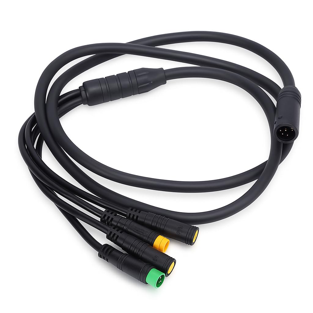Kabel do Roweru Elektrycznego 1T4 Przedłużacz Czujnika Biegów do Silnika środkowego BAFANG BBS01 BBS02 z Materiałem Nylonowym, wodoodporność IP65, długość Kabla 103 Cm, Szerokie