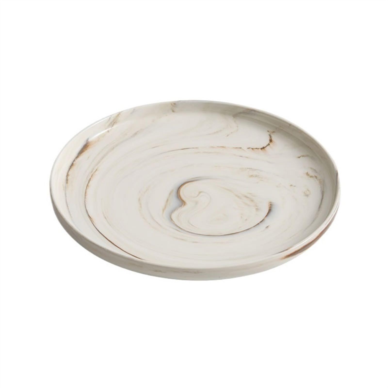 HPTHLY Plate Imitation Marble Grain Dinner Plate Simple Round Plate Upscale Hotel Restaurant Tableware Ceramic Steak Plate Dessert Plate (6.2 Inch)